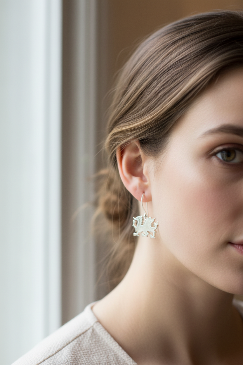Modern Welsh Dragon Earrings for Women