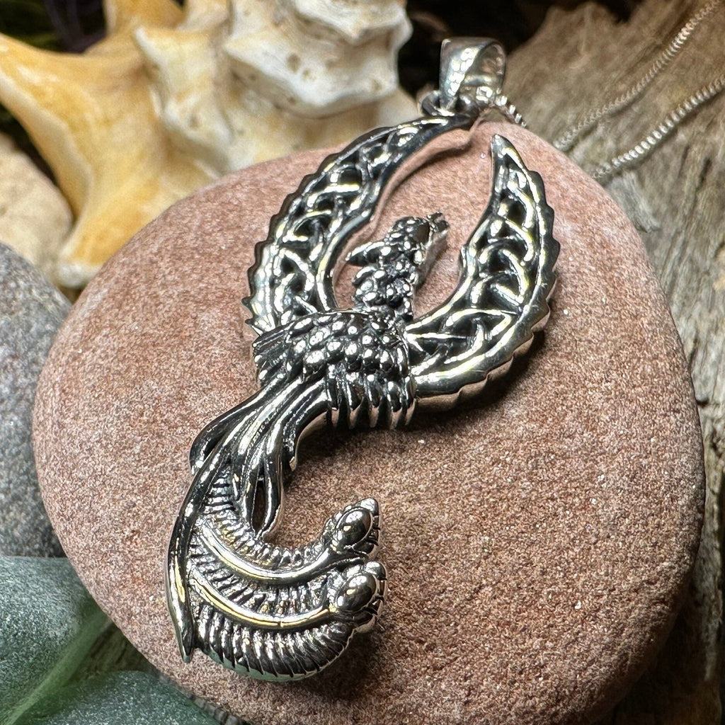 Eternal Rising Phoenix Necklace in Sterling Silver