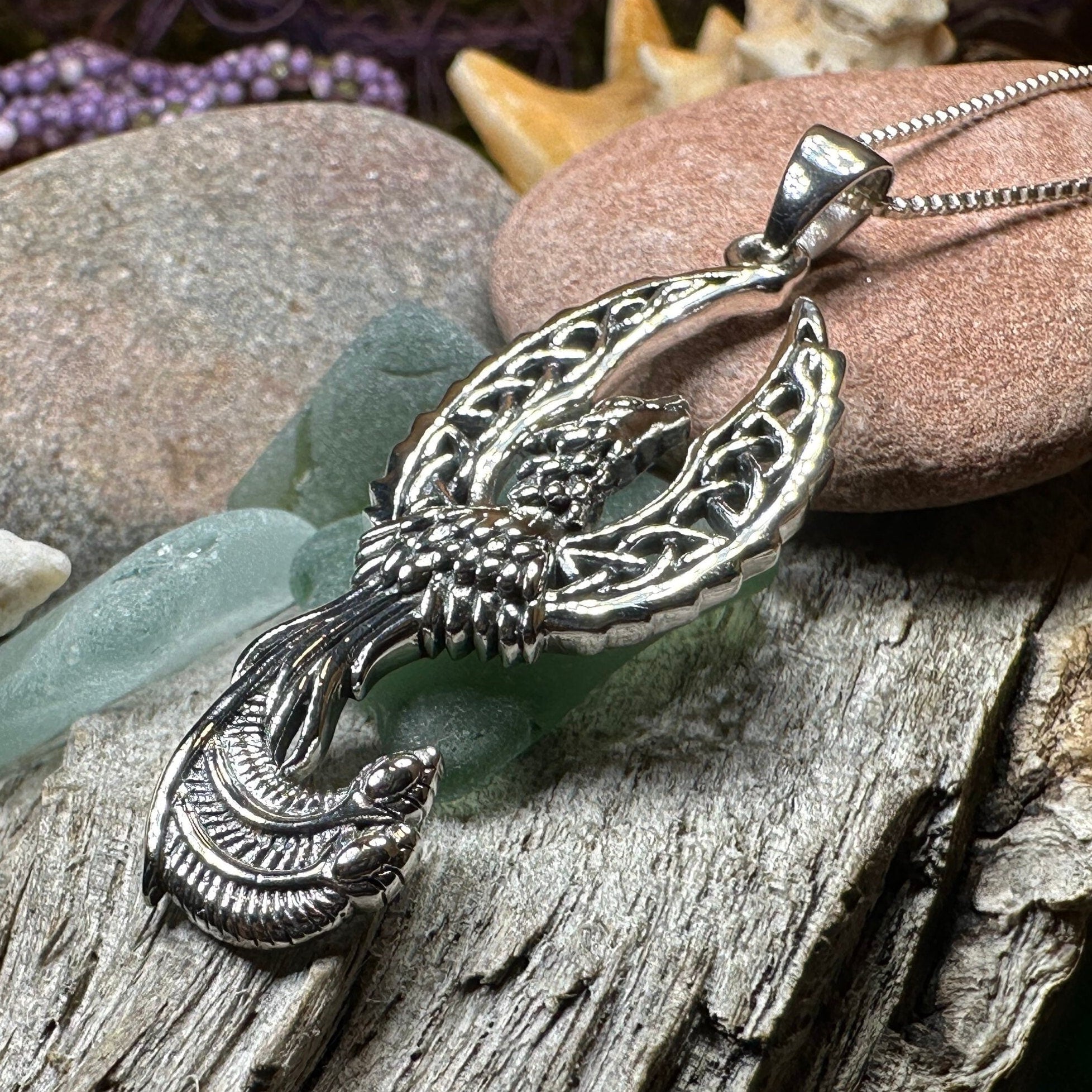 Eternal Rising Phoenix Necklace in Sterling Silver