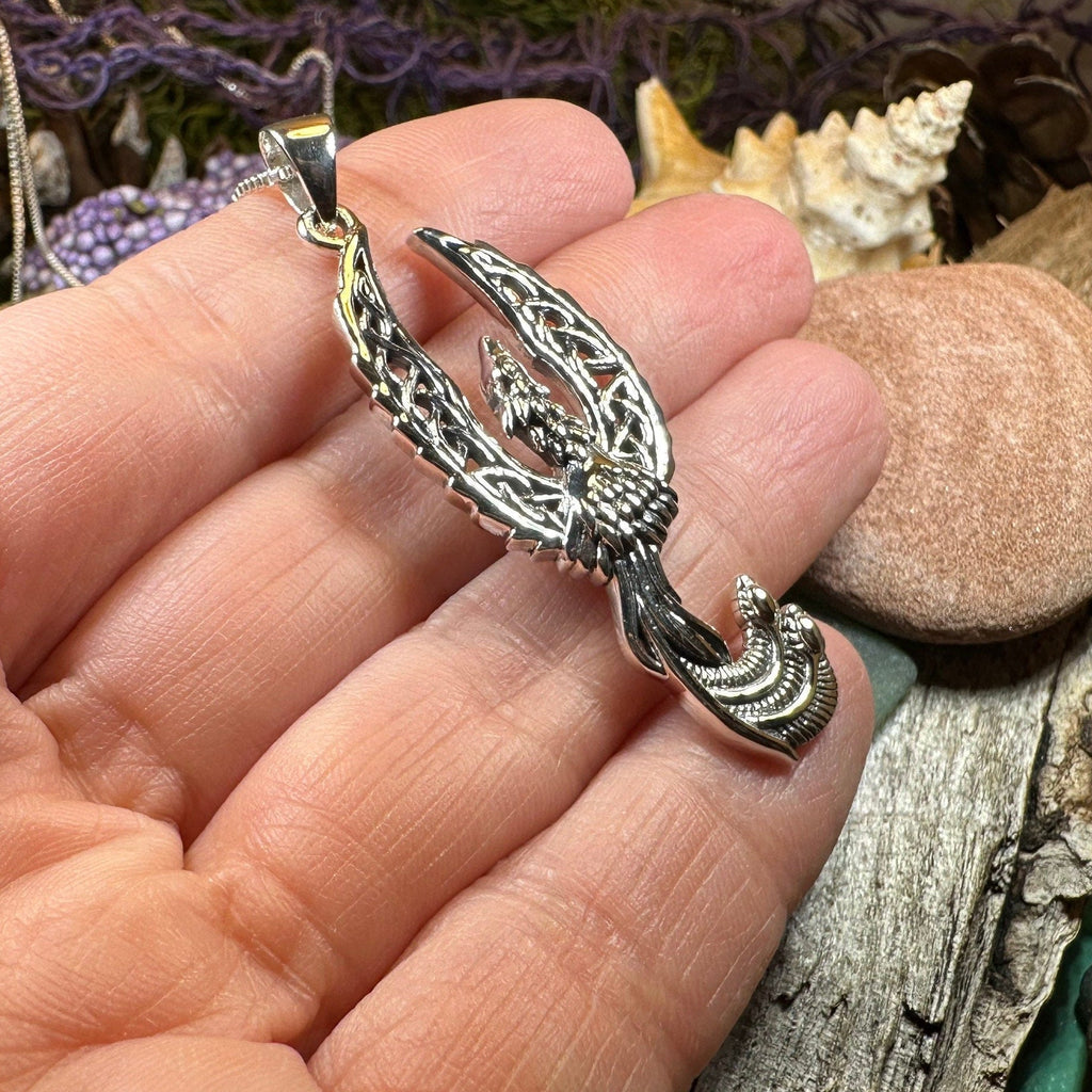 Eternal Rising Phoenix Necklace in Sterling Silver