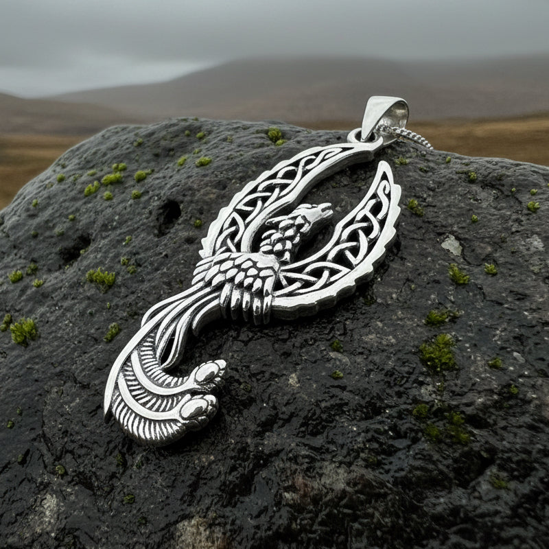 Eternal Rising Phoenix Necklace in Sterling Silver