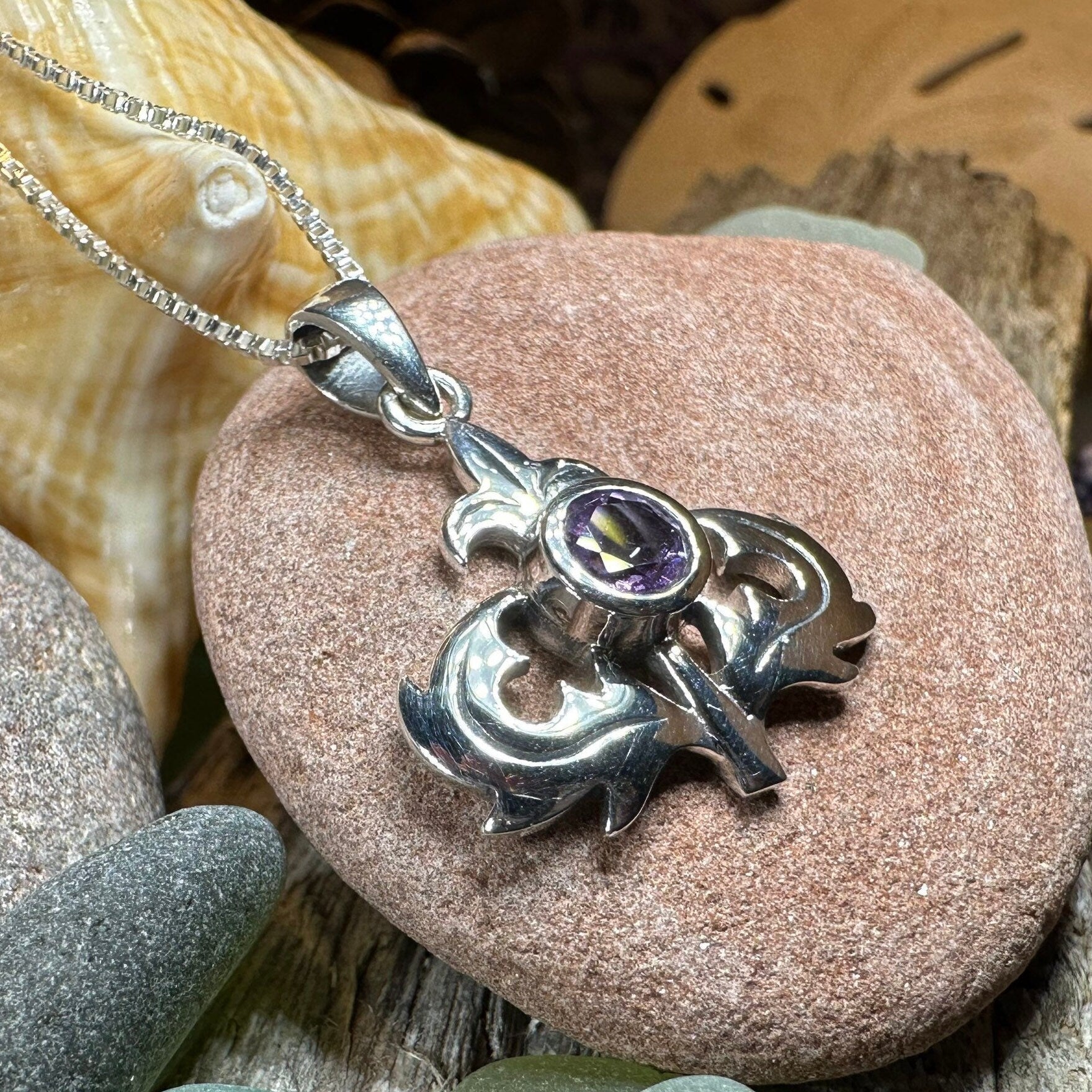 Lorraine Amethyst Thistle Necklace