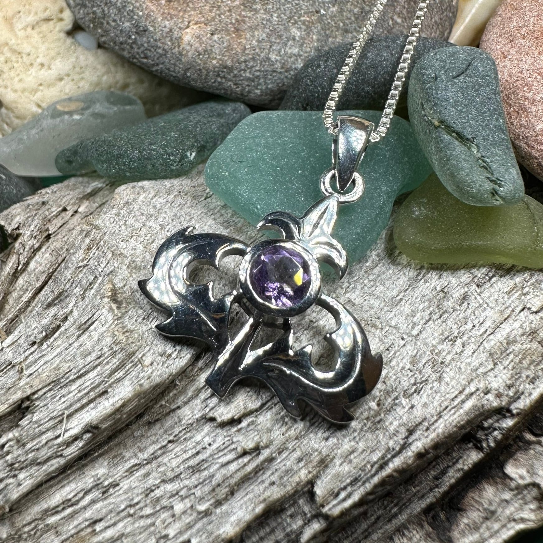 Lorraine Amethyst Thistle Necklace