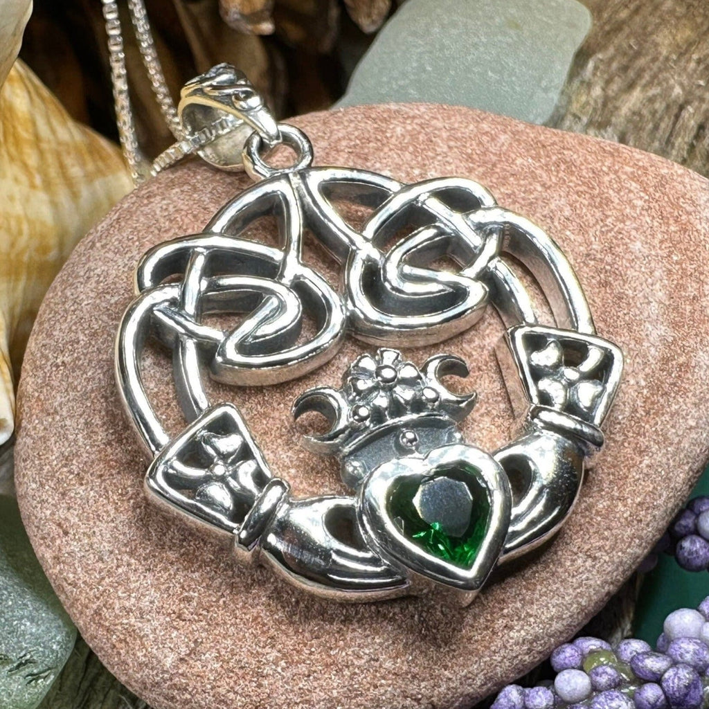 Irish Belle Claddagh Necklace in Sterling Silver