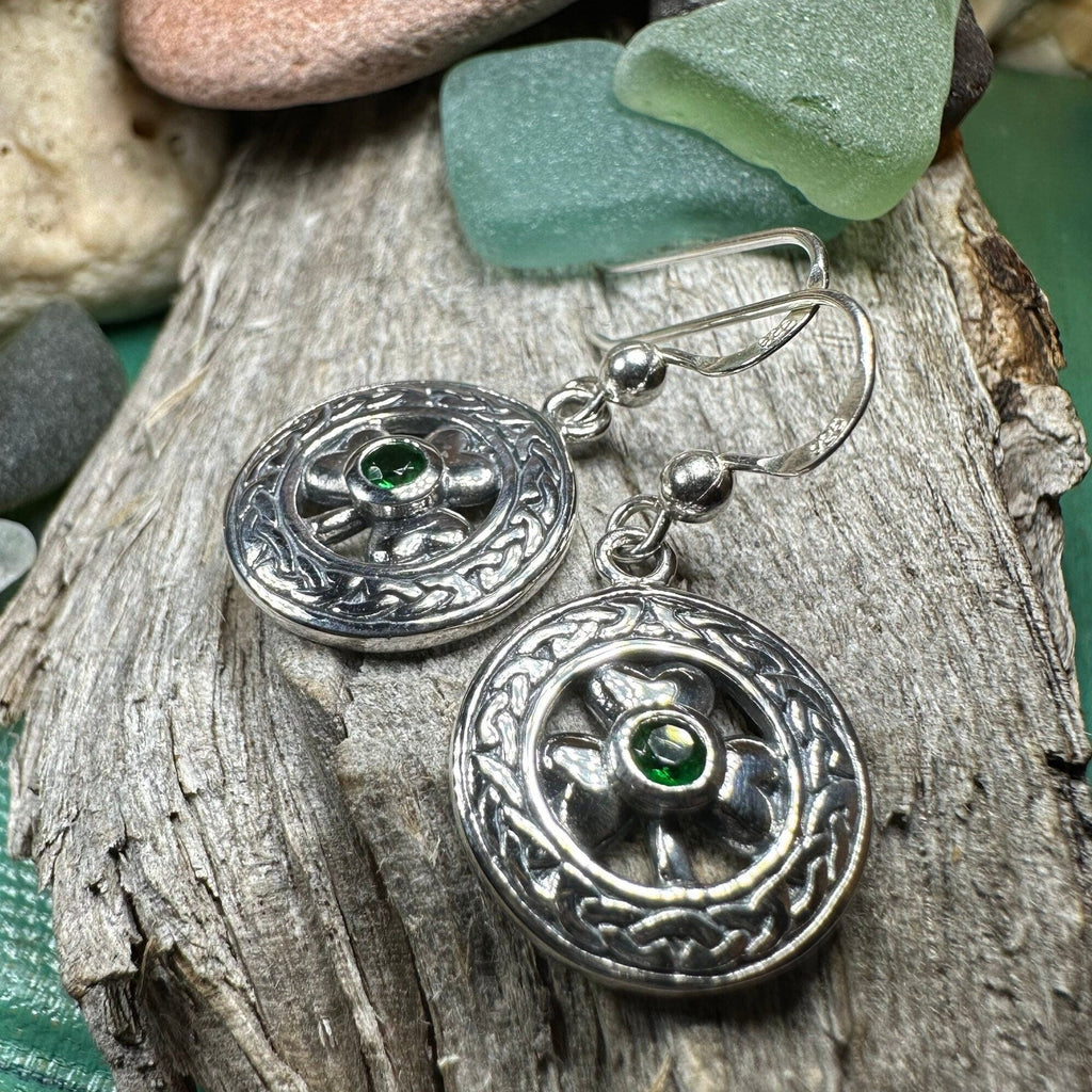 Emerald Irish Shamrock Earrings