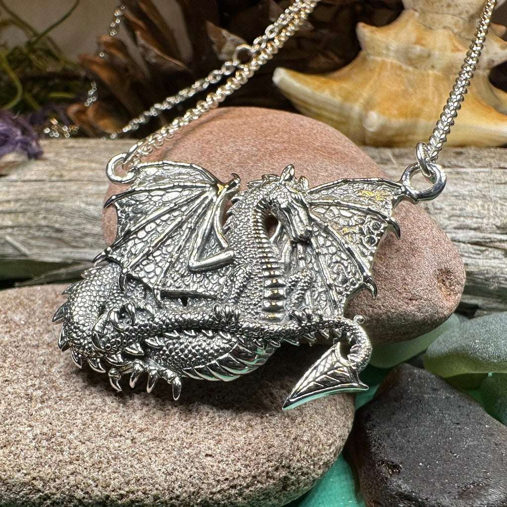 Zira Dragon Necklace in Sterling Silver