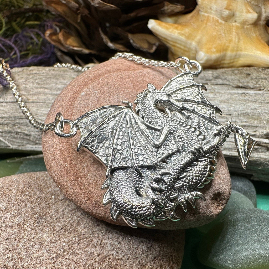 Zira Dragon Necklace in Sterling Silver