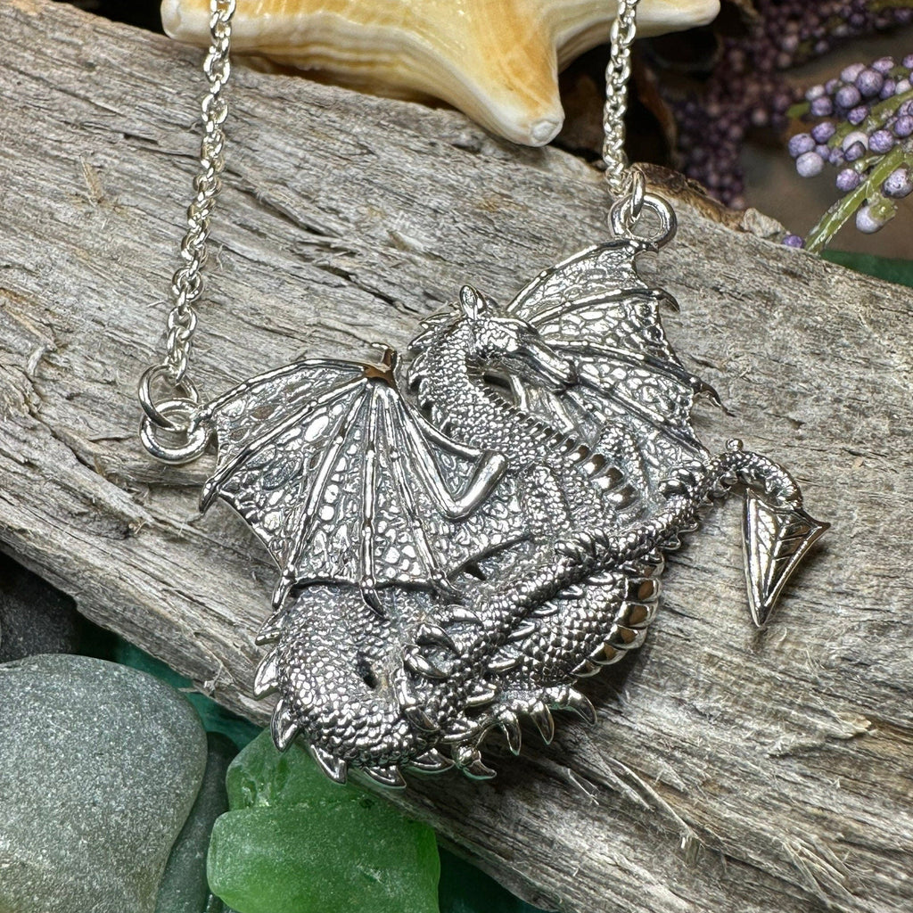 Zira Dragon Necklace in Sterling Silver