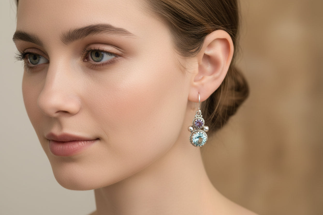 Courtly Love Amethyst Earrings for Women