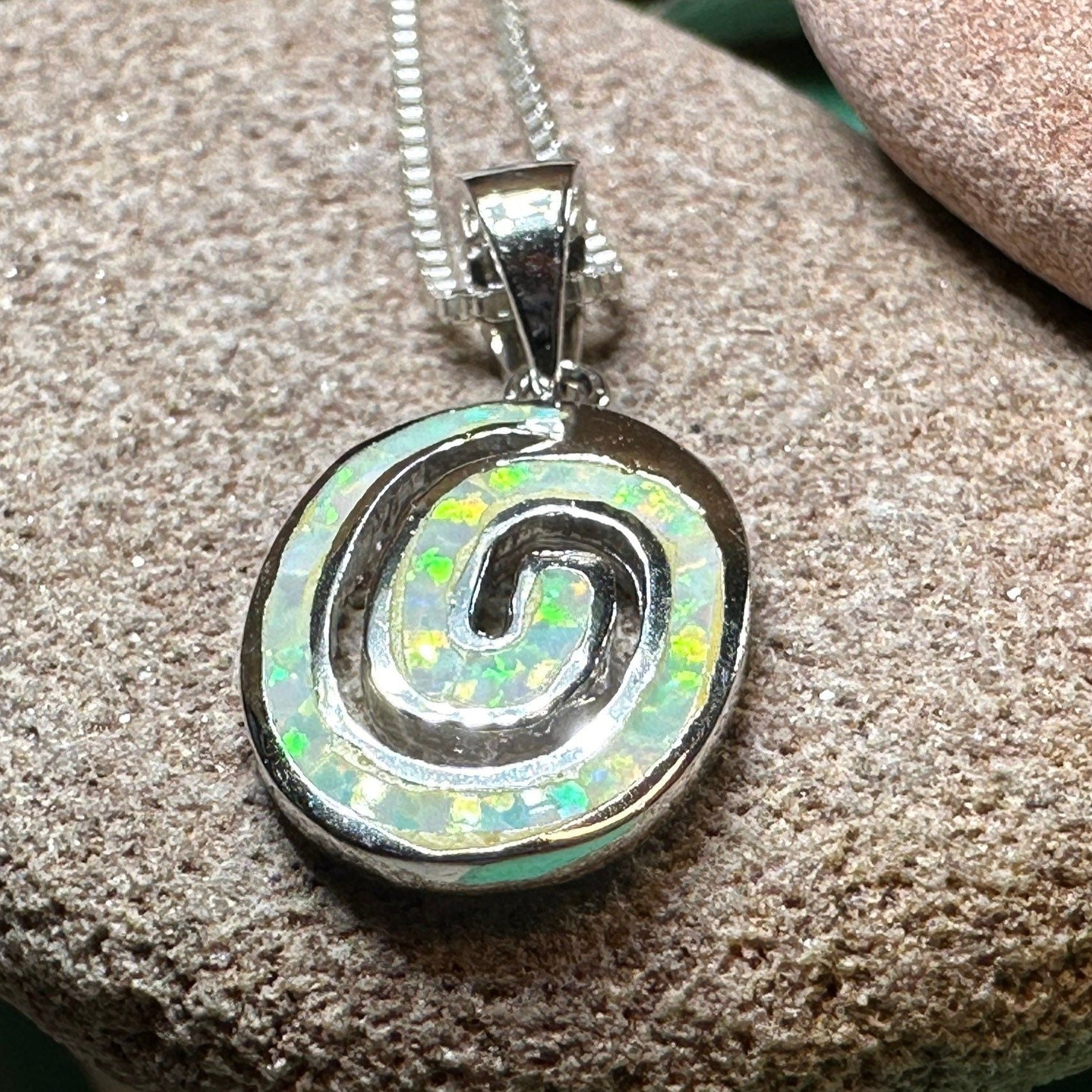 Aurora Celtic Spiral Necklace in Sterling Silver