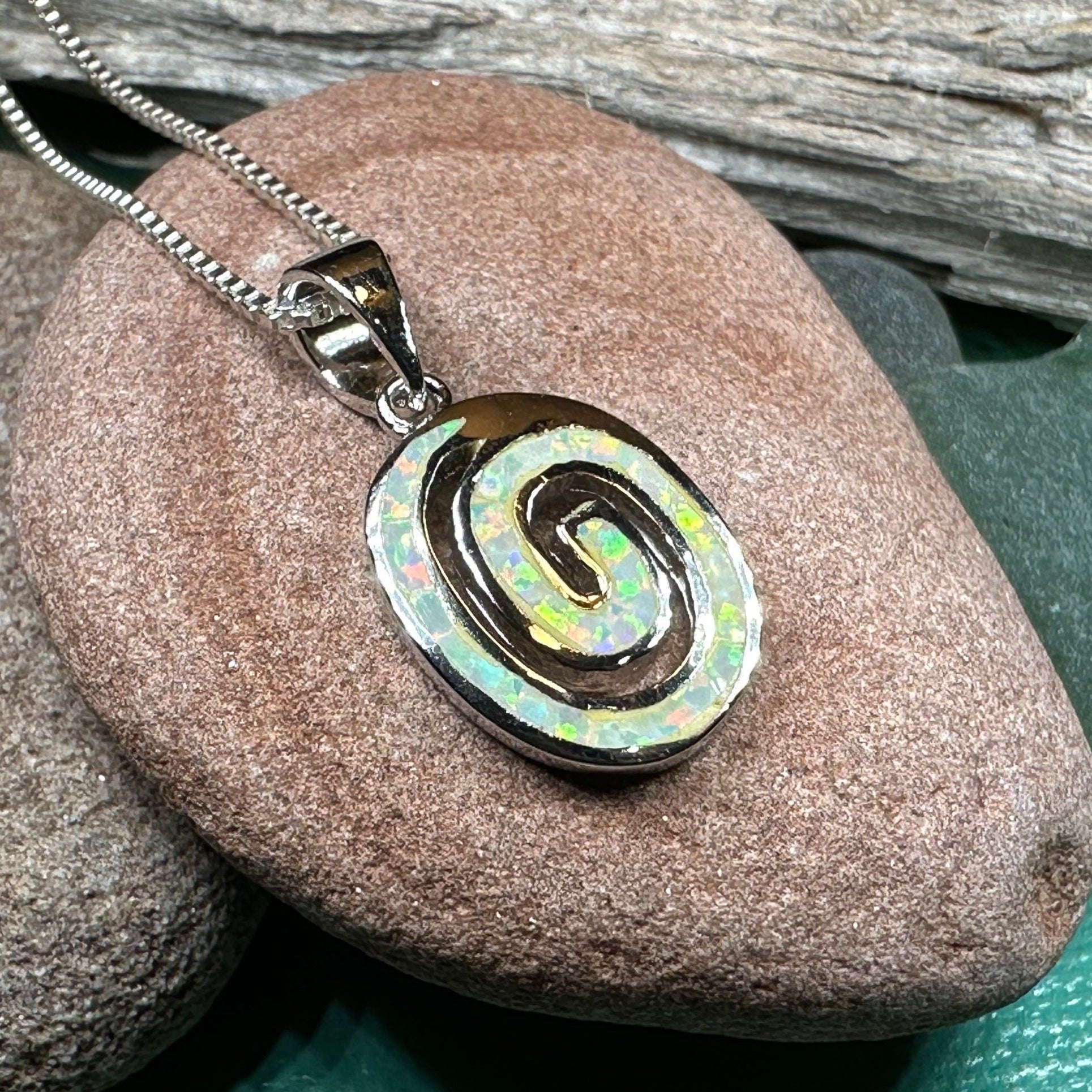 Aurora Celtic Spiral Necklace in Sterling Silver