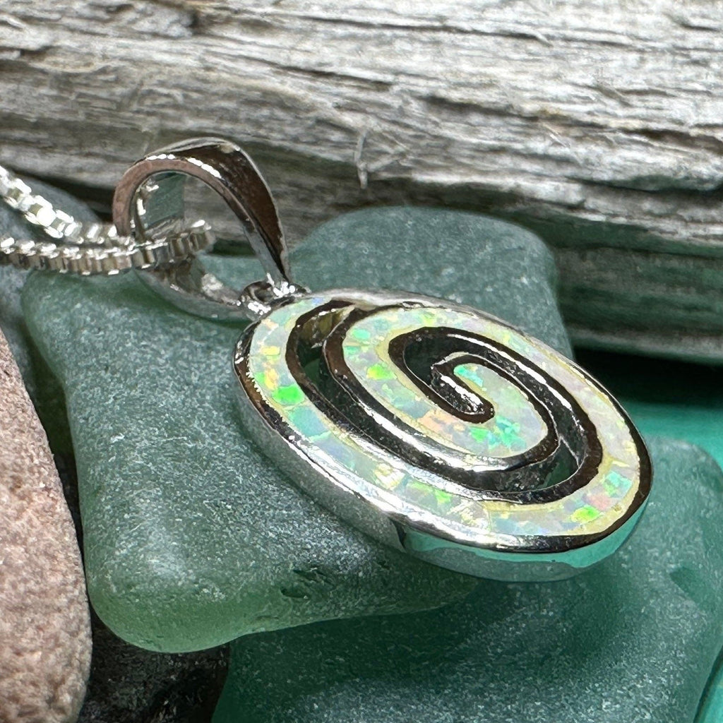 Aurora Celtic Spiral Necklace in Sterling Silver