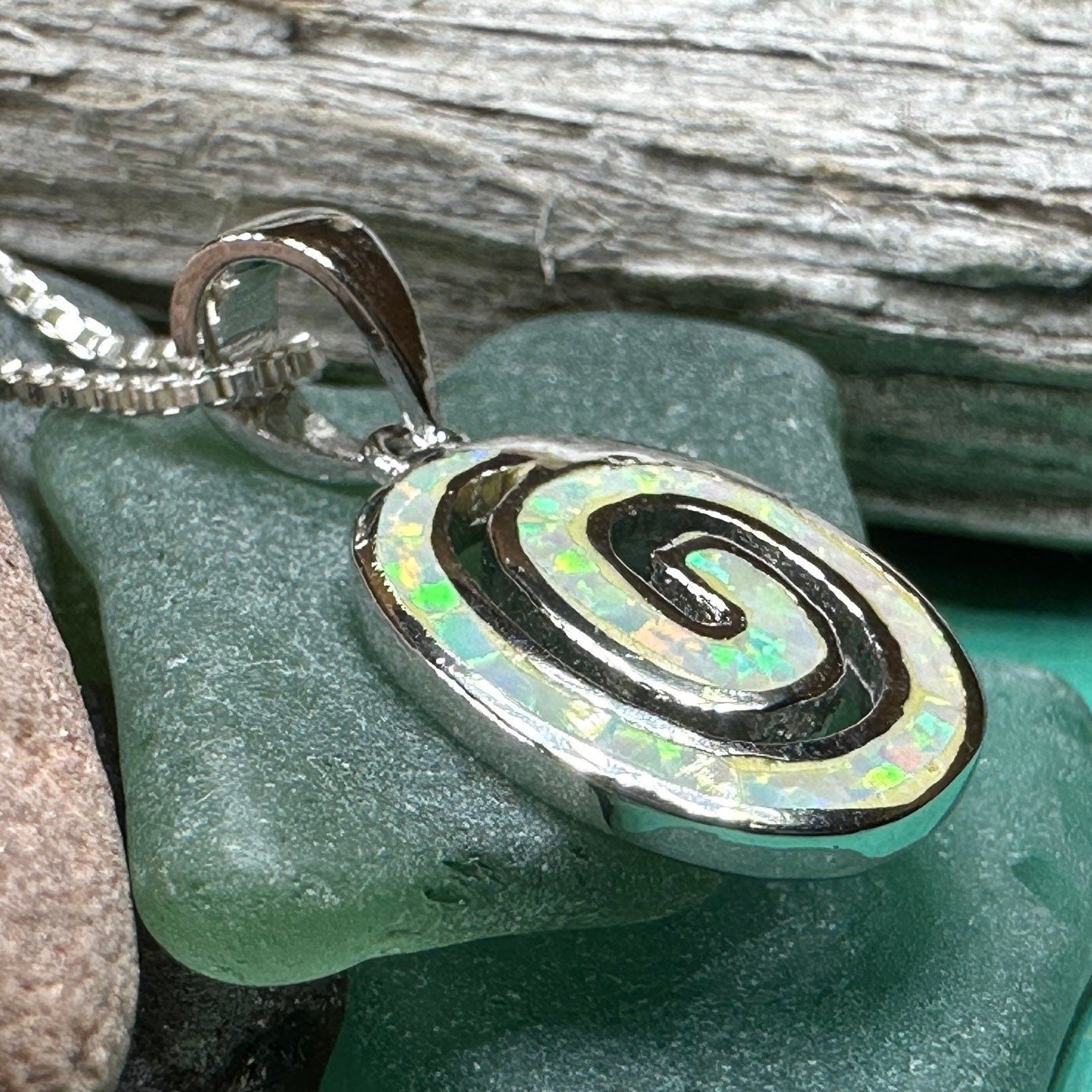 Aurora Celtic Spiral Necklace in Sterling Silver