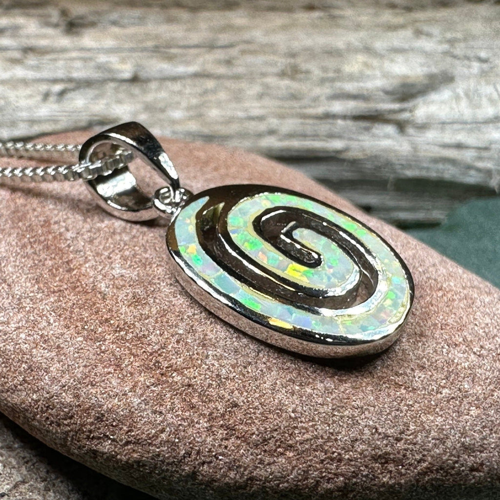 Aurora Celtic Spiral Necklace in Sterling Silver