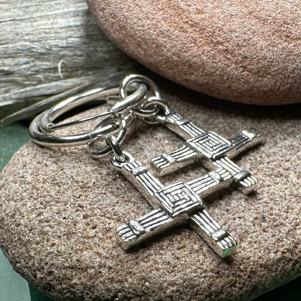 Saint Brigid's Cross Hoop Earrings ~ Irish Jewelry