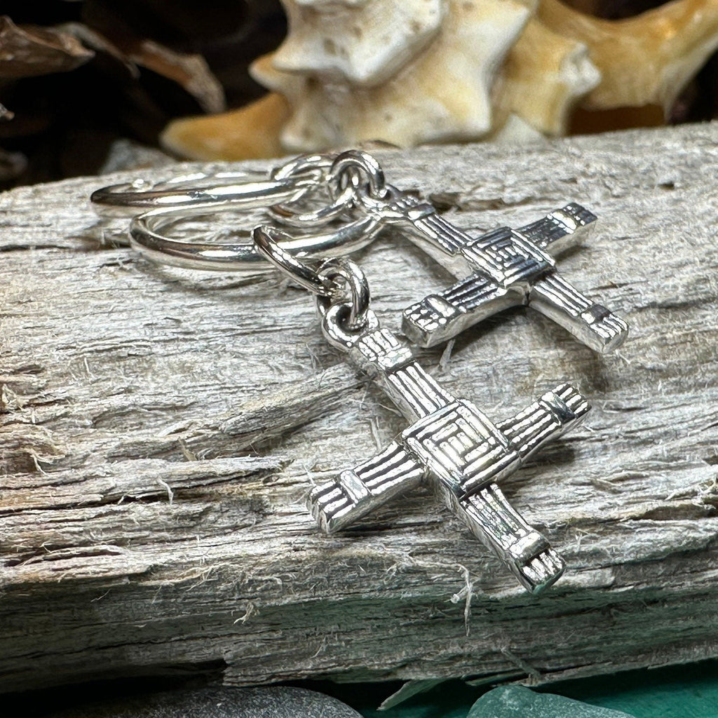 Saint Brigid's Cross Hoop Earrings ~ Irish Jewelry