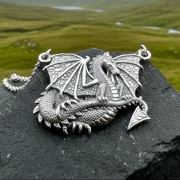 Zira Dragon Necklace in Sterling Silver