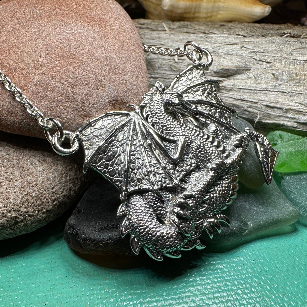 Zira Dragon Necklace in Sterling Silver