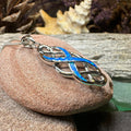 Fire Opal Celtic Infinity Necklace in Sterling Silver