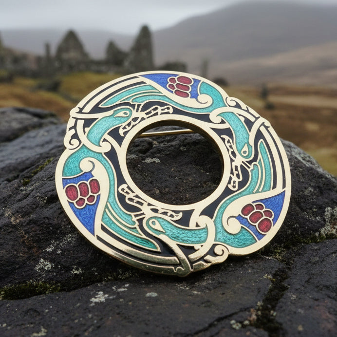 Adhar Celtic Birds Brooch