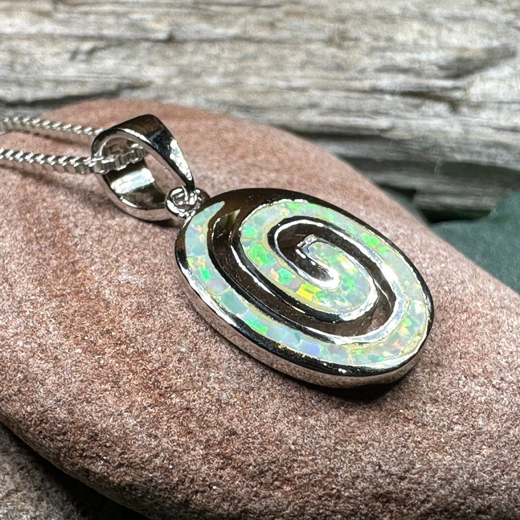Aurora Celtic Spiral Necklace in Sterling Silver