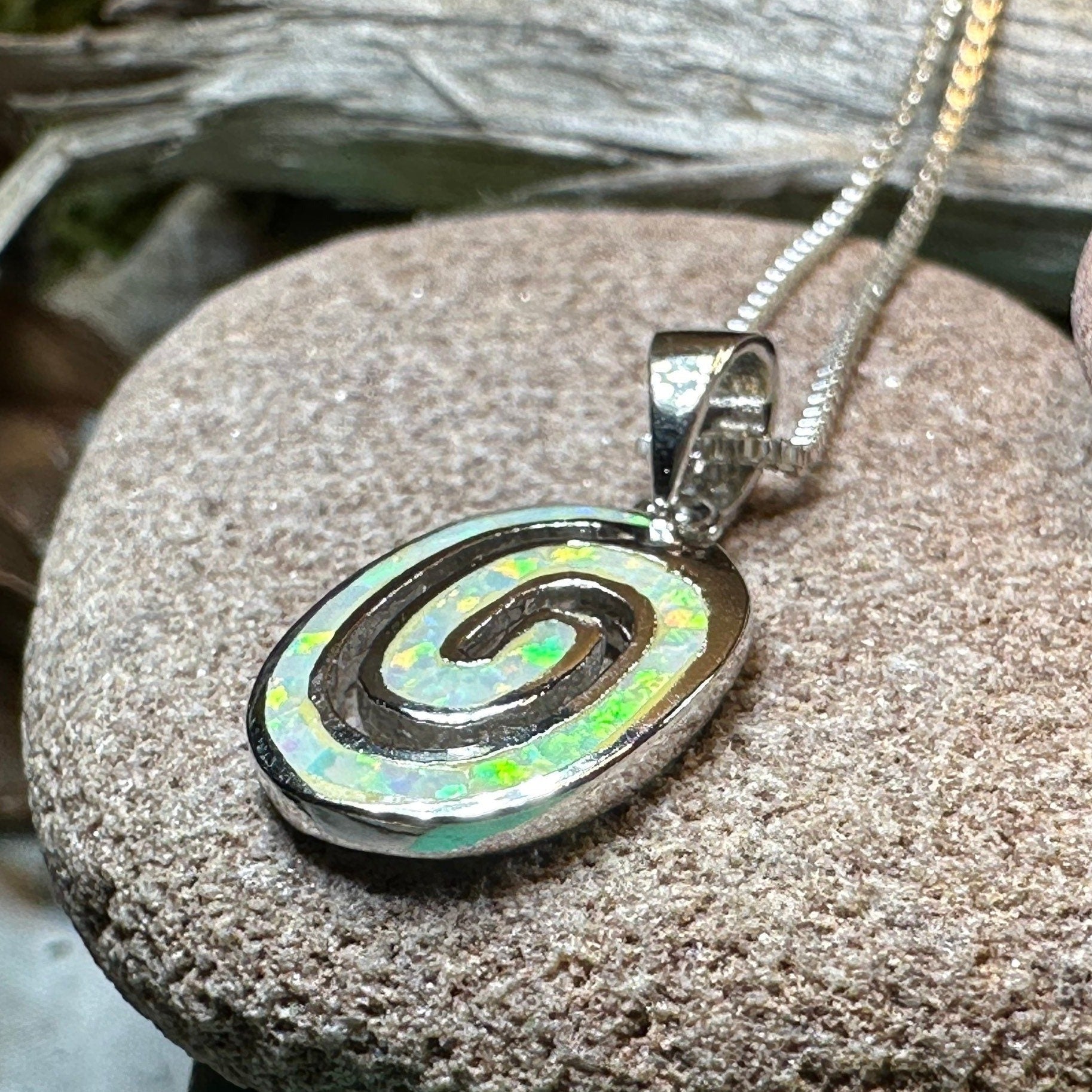 Aurora Celtic Spiral Necklace in Sterling Silver