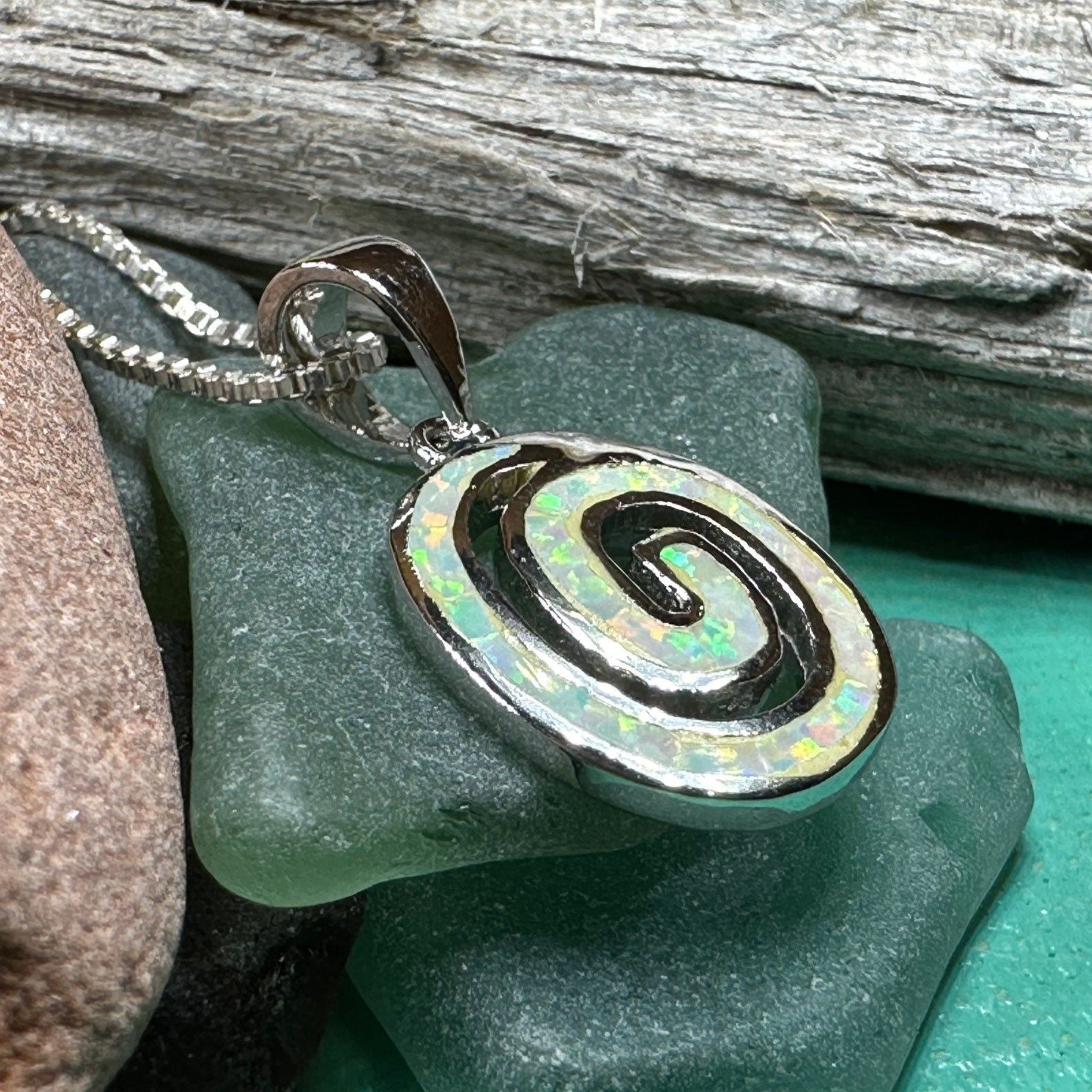 Aurora Celtic Spiral Necklace in Sterling Silver