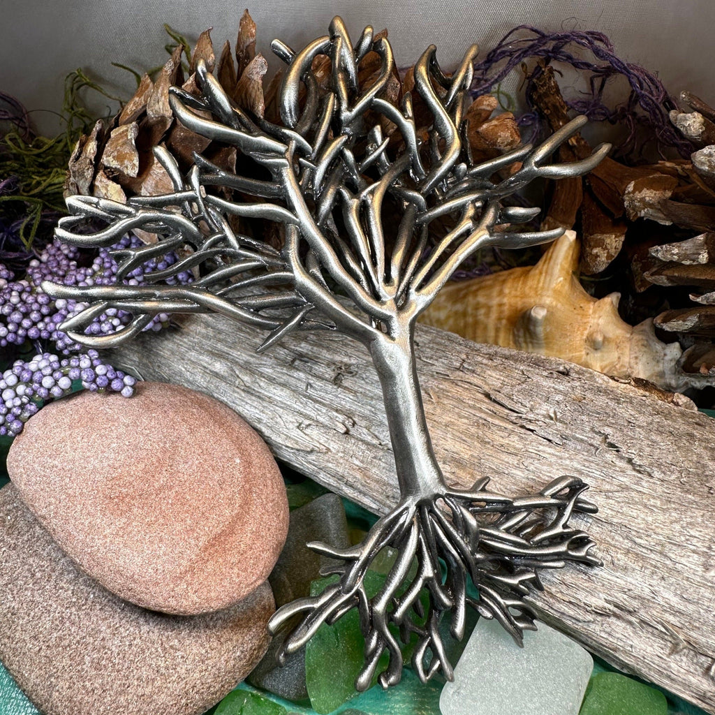 Large Woden Tree of Life Brooch