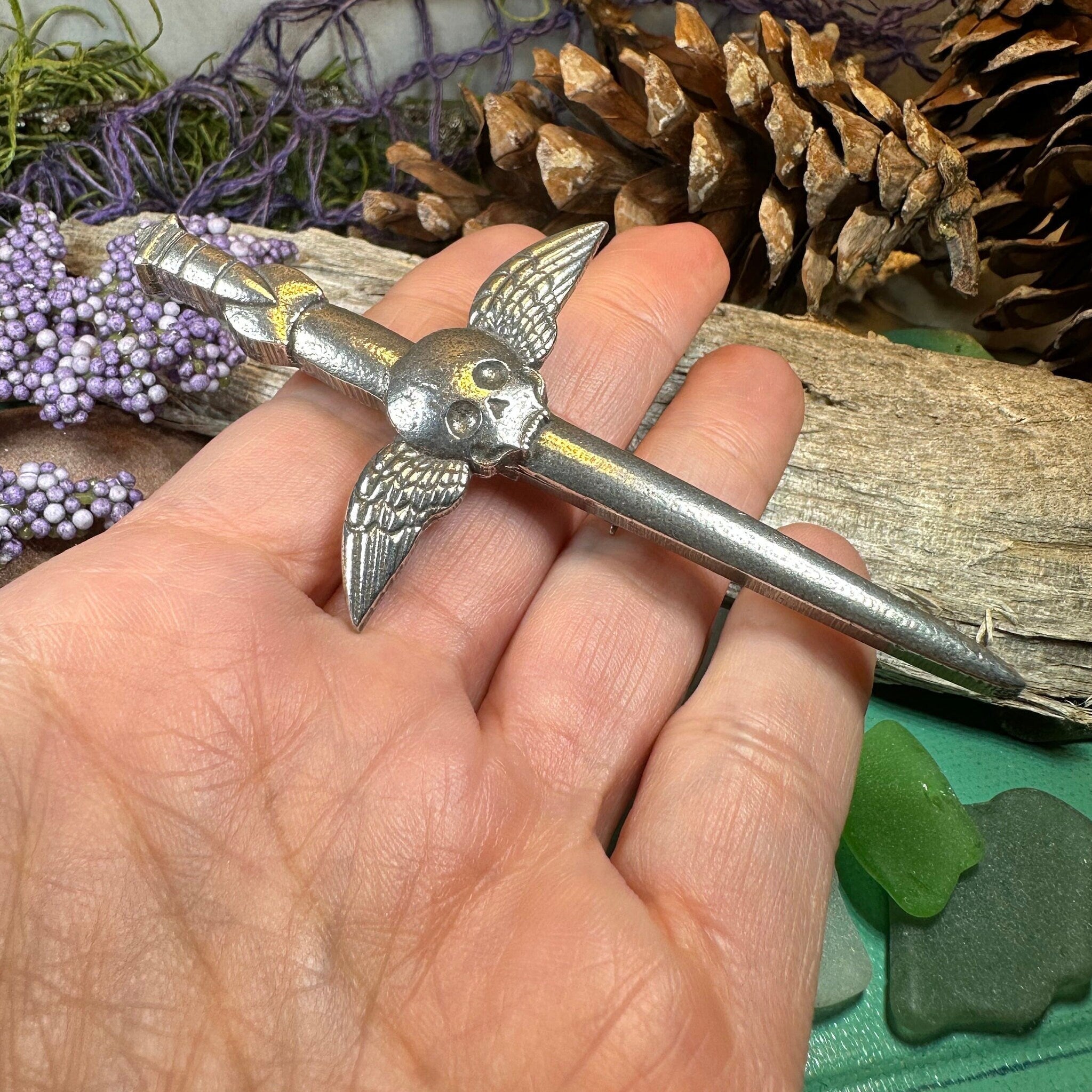 Greyfriars Skull Kilt Pin - Handmade in Scotland