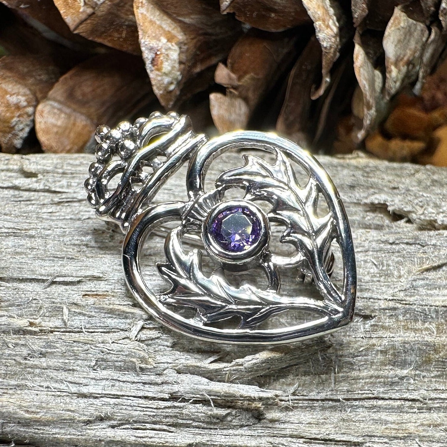 Cressida Scottish Luckenbooth Brooch in Sterling Silver