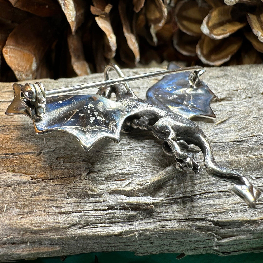 Sakkera Dragon Brooch in Sterling Silver