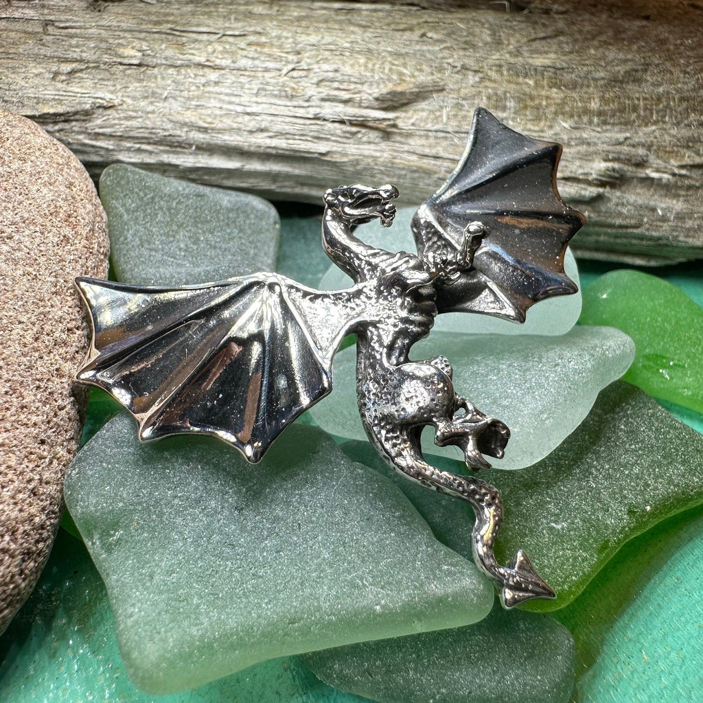 Sakkera Dragon Brooch in Sterling Silver