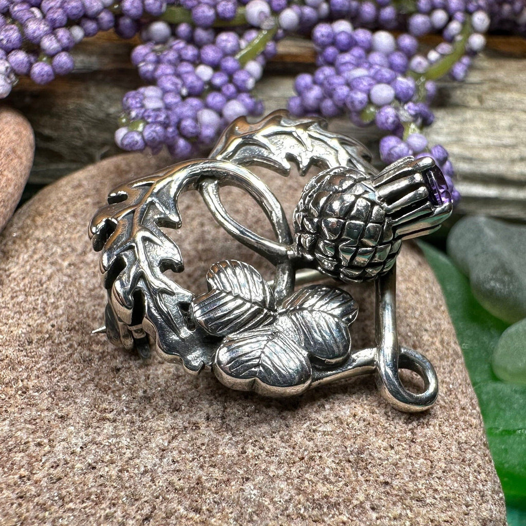 Thistle & Shamrock Brooch in Sterling Silver