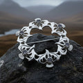 Arran Amethyst Thistle Brooch in Sterling Silver