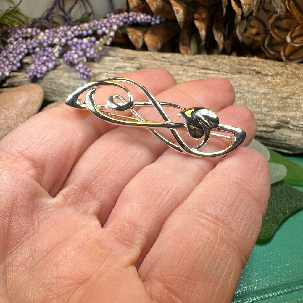 Scottish Mackintosh Leaf Brooch in Sterling Silver