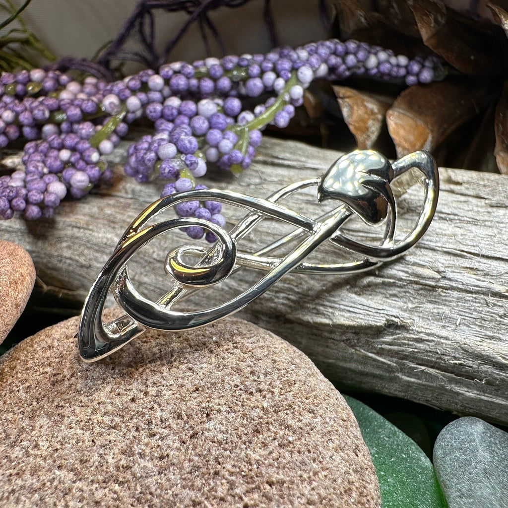 Scottish Mackintosh Leaf Brooch in Sterling Silver