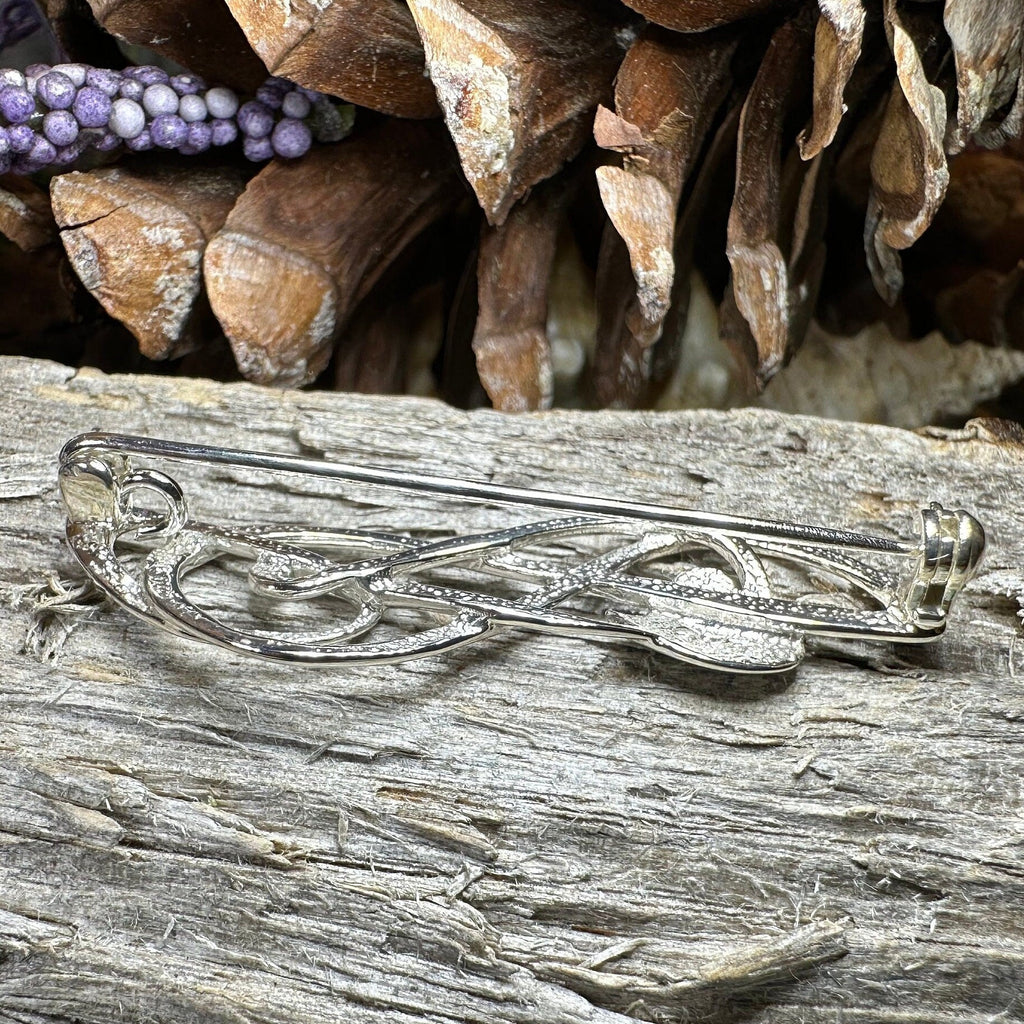Scottish Mackintosh Leaf Brooch in Sterling Silver
