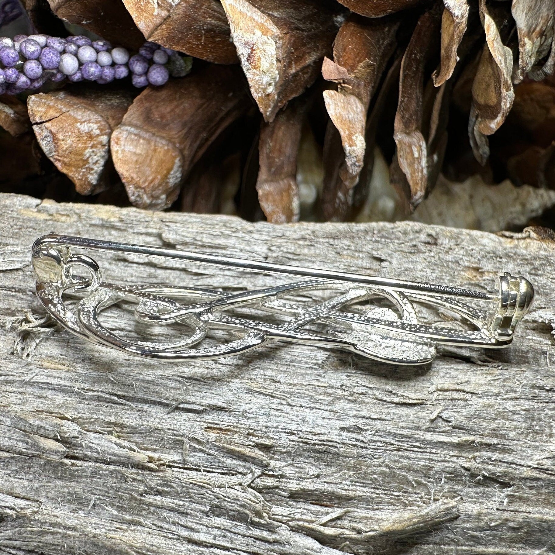 Scottish Mackintosh Leaf Brooch in Sterling Silver