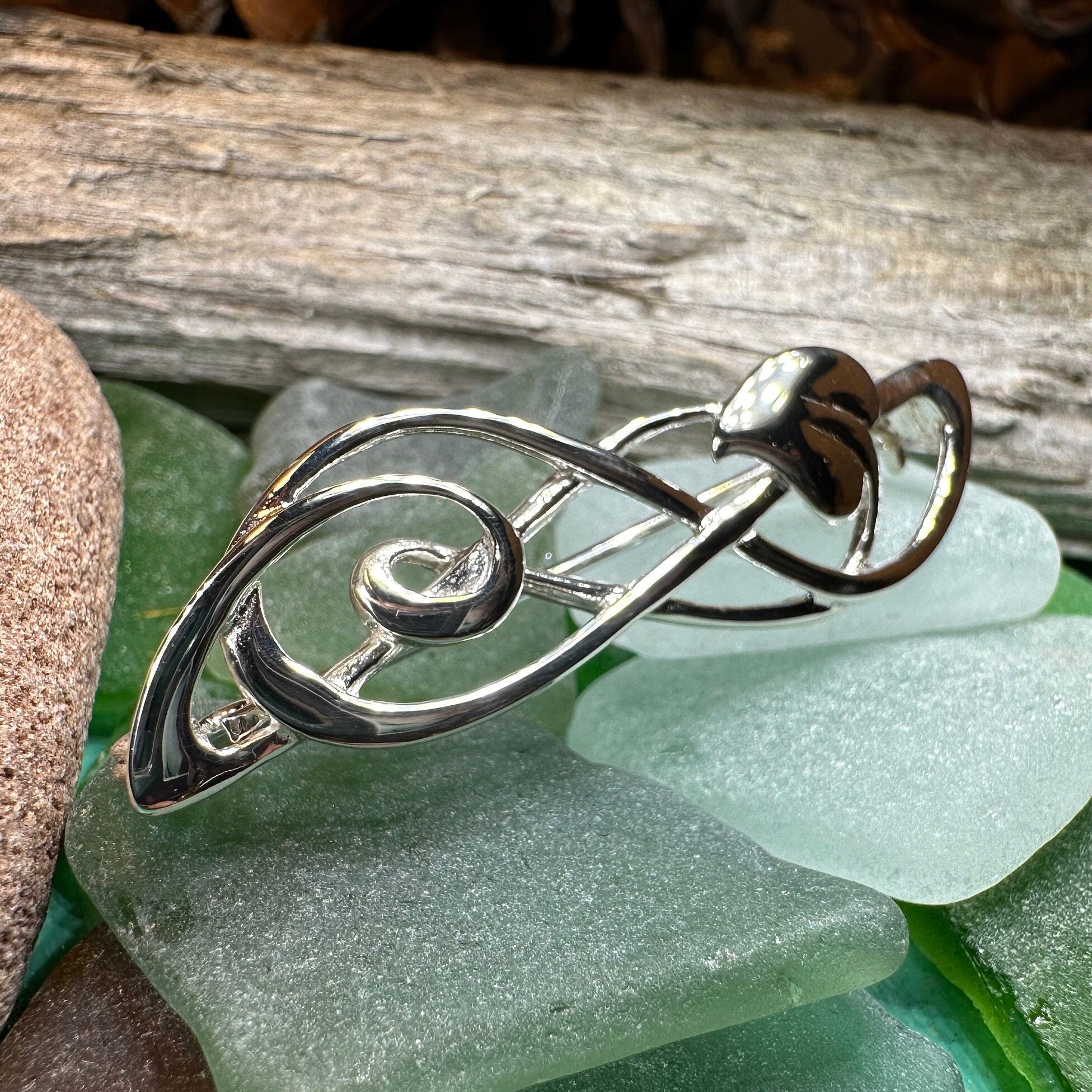 Scottish Mackintosh Leaf Brooch in Sterling Silver
