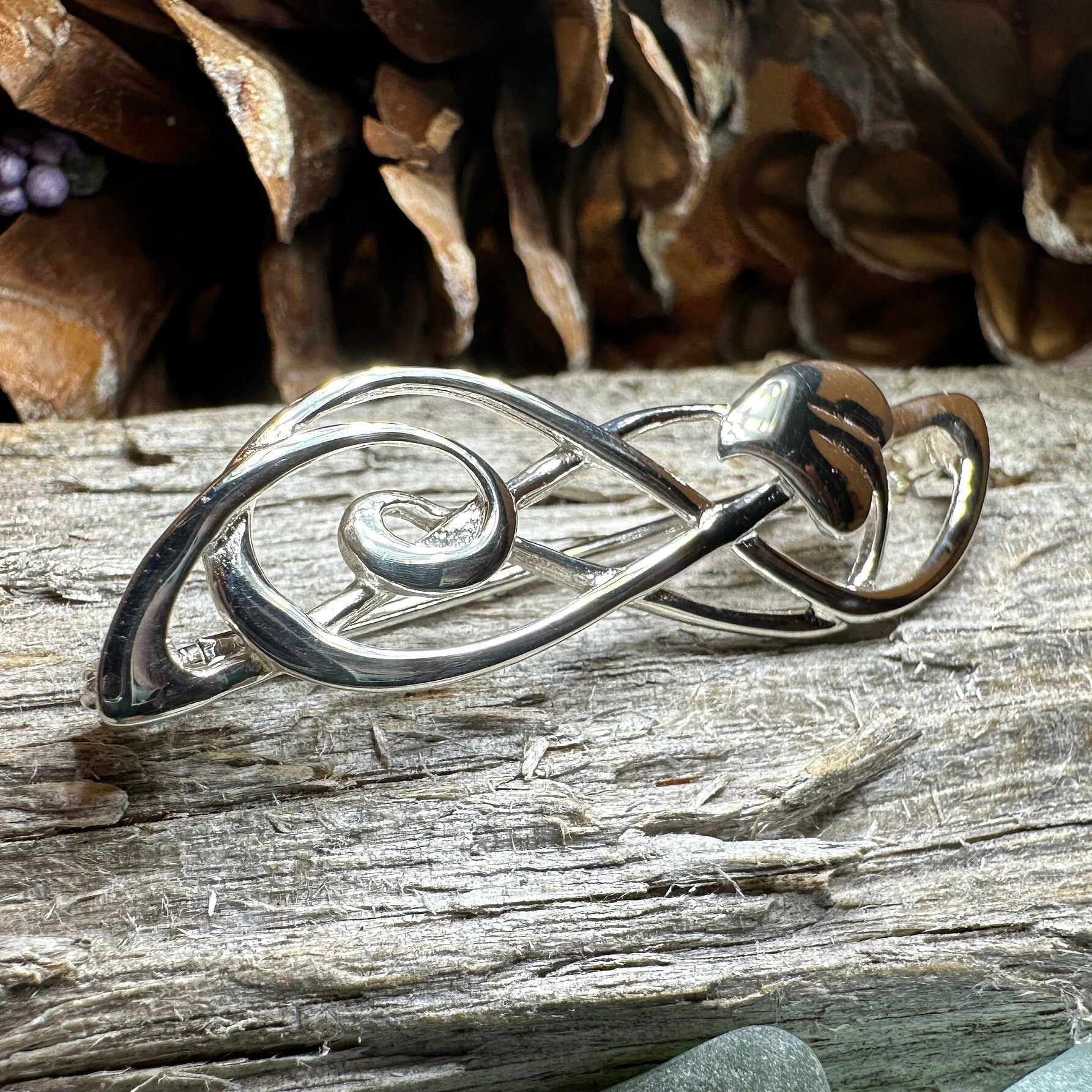 Scottish Mackintosh Leaf Brooch in Sterling Silver
