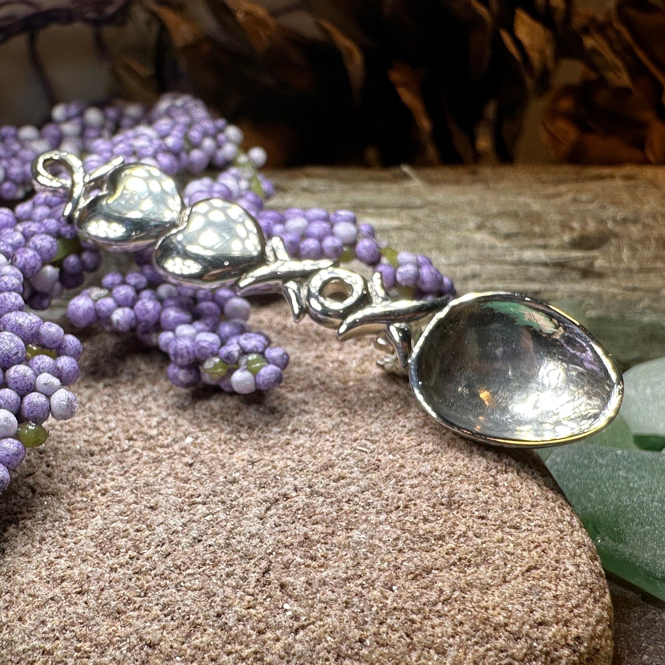 Hugs & Kisses Love Spoon Brooch in Sterling Silver