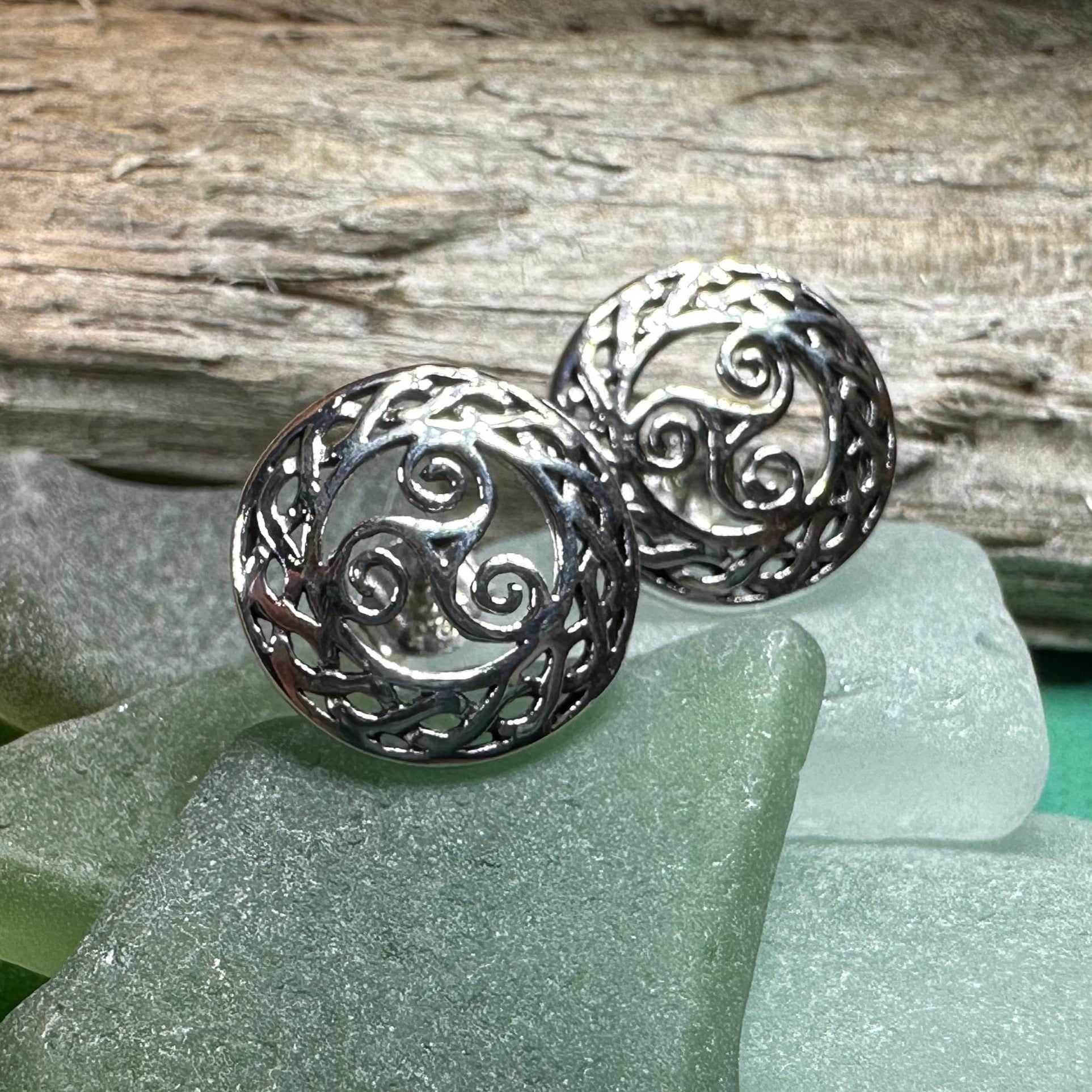 Perla Triple Spiral Post Earrings
