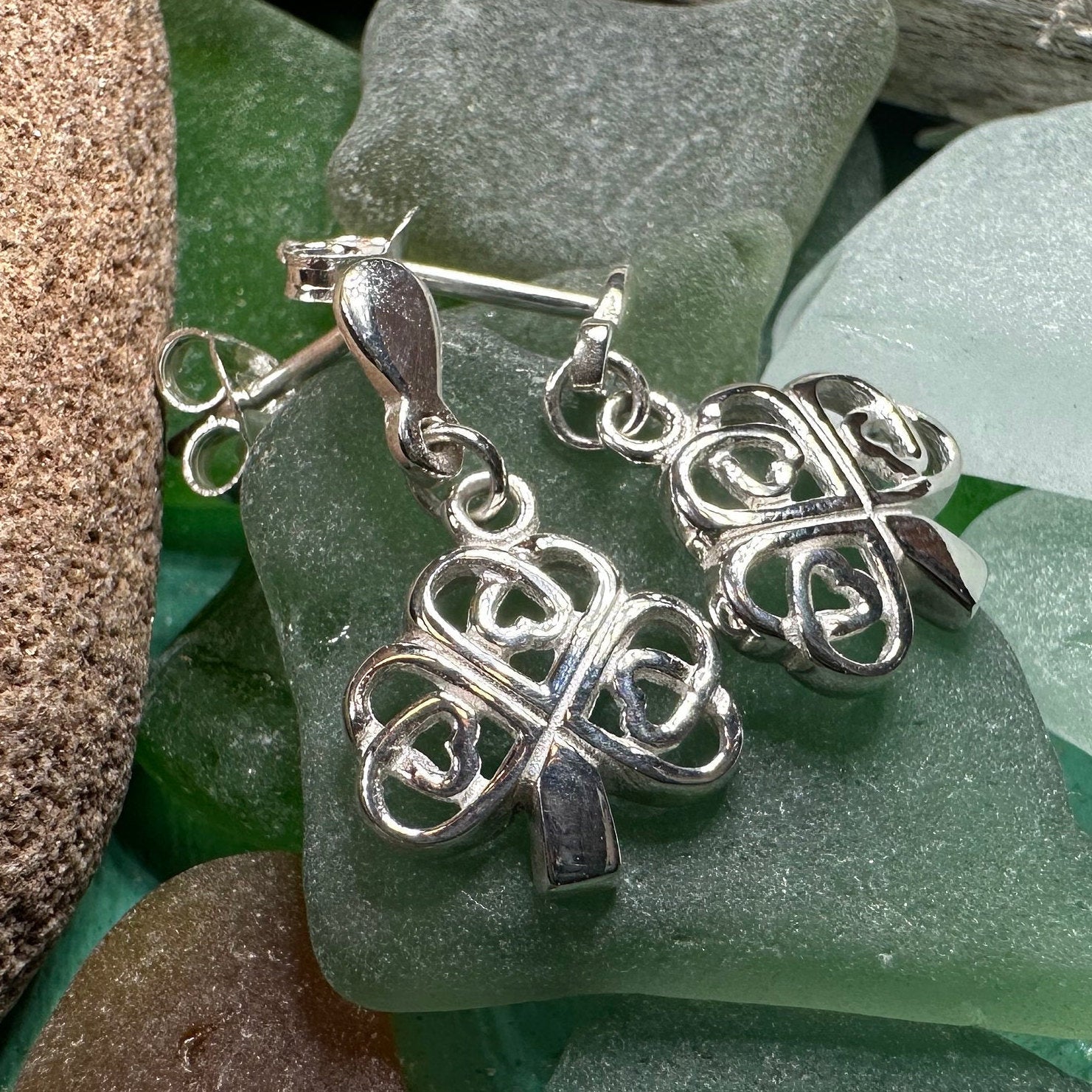 Limerick Celtic Shamrock Post Earrings