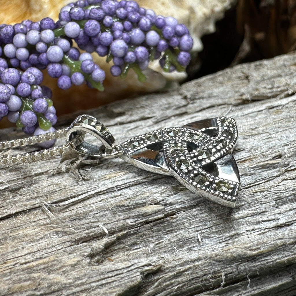 Marcasite Celtic Inspired Trinity Knot Necklace