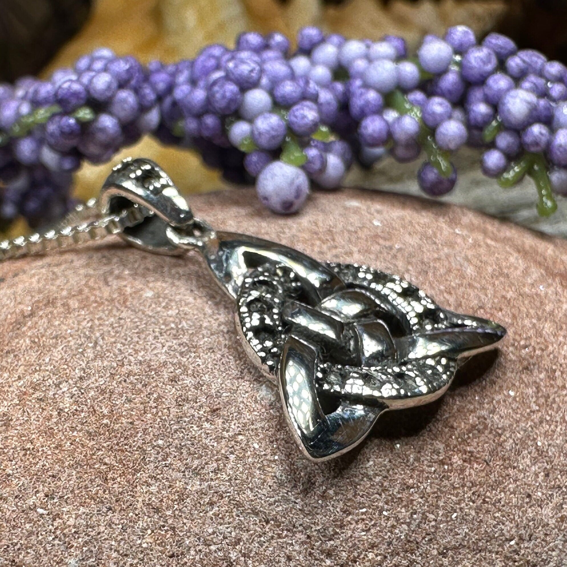 Celtic Trinity Knot Necklace with Marcasite