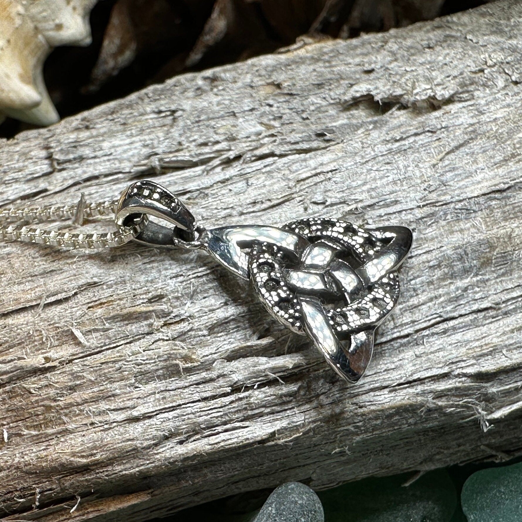 Celtic Trinity Knot Necklace with Marcasite
