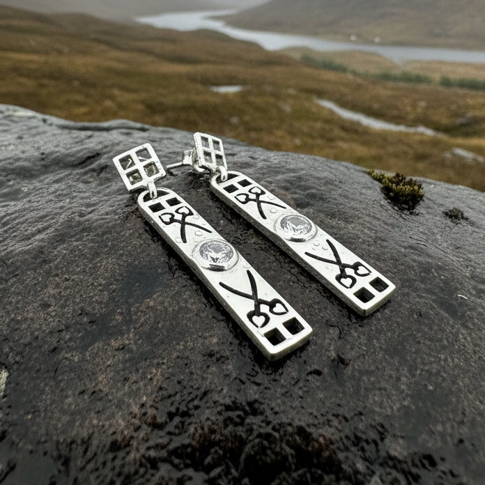 Scottish Art Deco Women’s Earrings in Sterling Silver