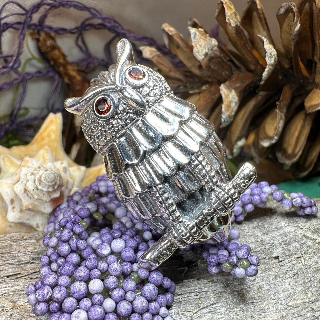 Athena Owl Necklace & Brooch in Sterling Silver
