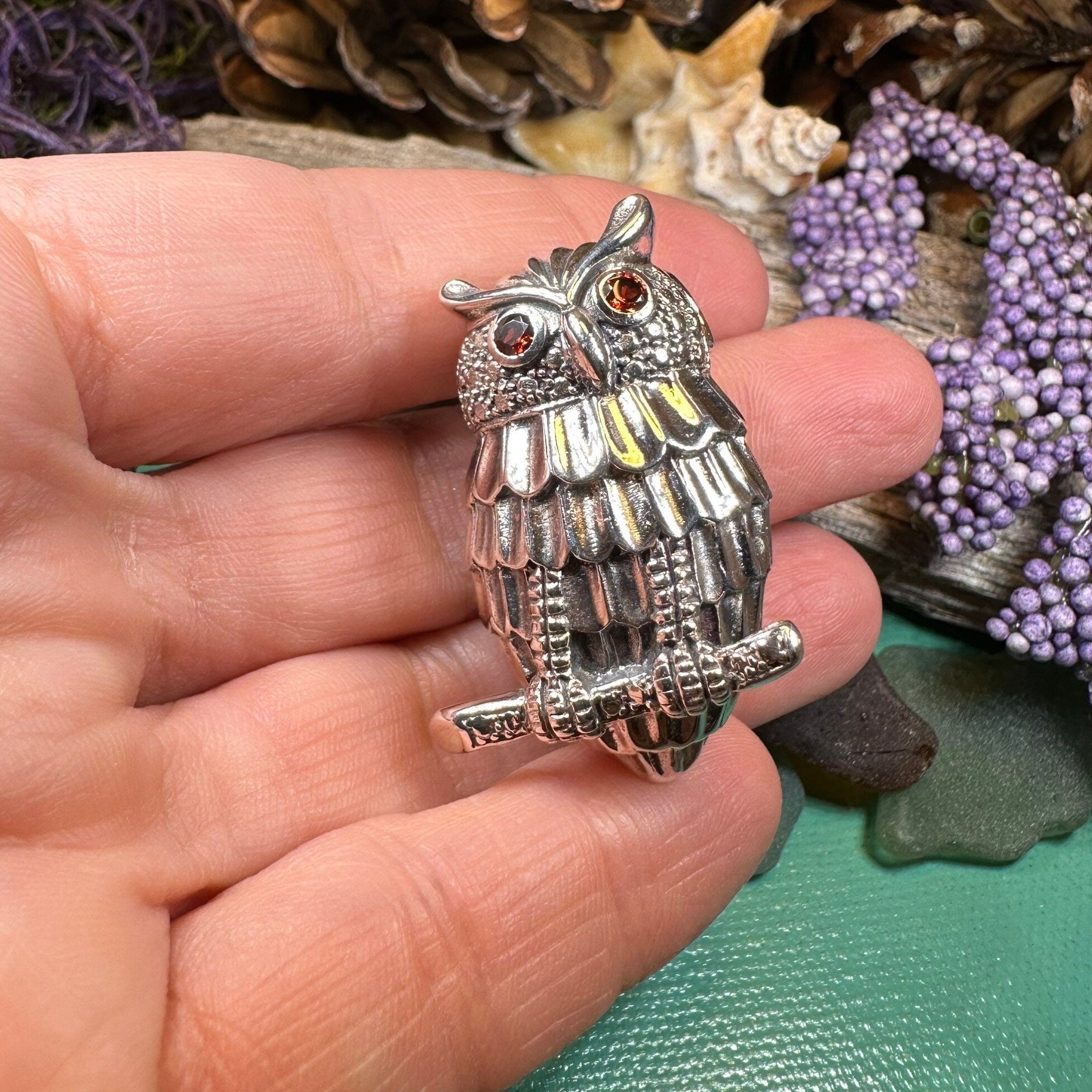 Athena Owl Necklace & Brooch in Sterling Silver