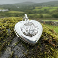 Aoife Irish Claddagh Locket Necklace in Sterling Silver